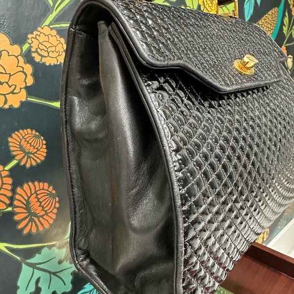 Bally Vintage Quilted Patent Leather Top Handle Satchel - Picture 6 of 13